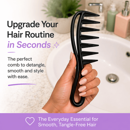 Selfi Care™ Wide Tooth Shark Hair Comb Detangler Curly Hair