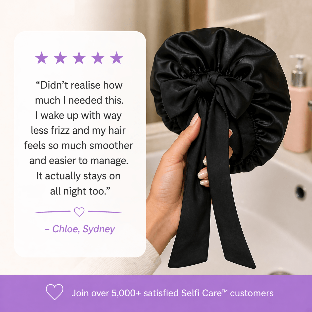 Selfi Care™ Sleeping Bonnet Hair Wrap Satin Cap